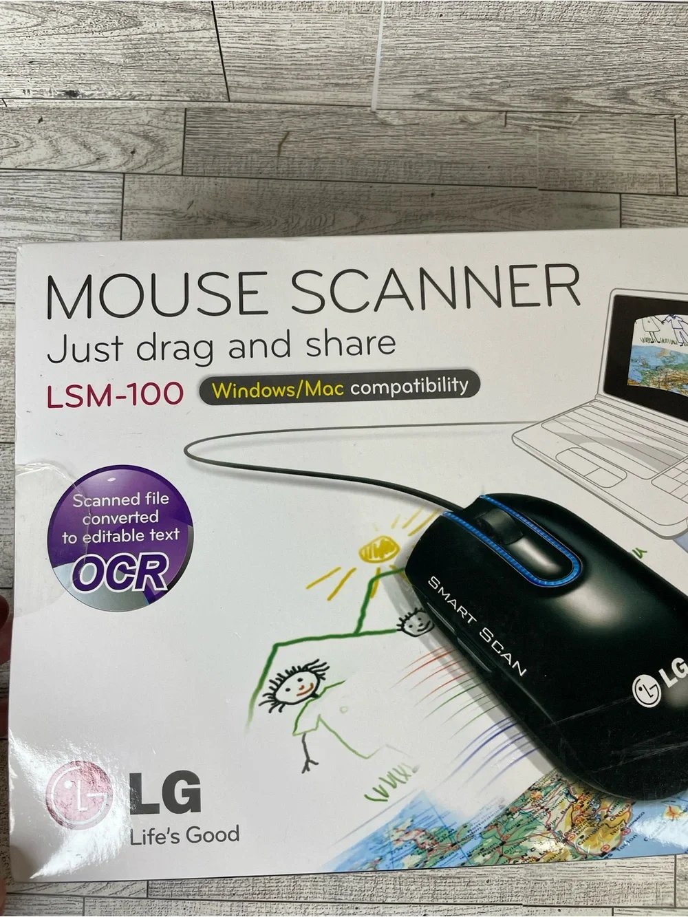 LG Black Mouse Scanner LSM-100 - Smart Scan USB